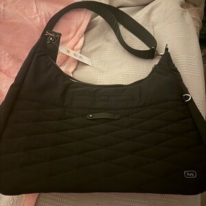 Lug Black Quilted Hobo Bag